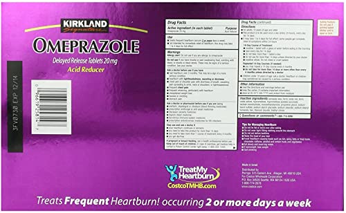 Kirkland Signature Omeprazole 20mg (42 Tablets) + Optifiber Prebiotic Powder Bundle