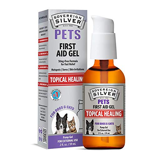 Sovereign Silver First Aid Gel for Pets, Topical Silver Gel for Dogs and Cats, 2 oz Pump