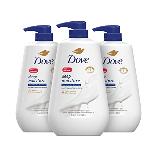 Dove Deep Moisture Body Wash with Pump, For Dry Skin (30.6 oz, 3-Pack)