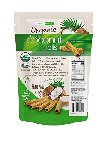 Tropical Fields Organic Crispy Coconut Rolls, 11 oz (Pack of 2)