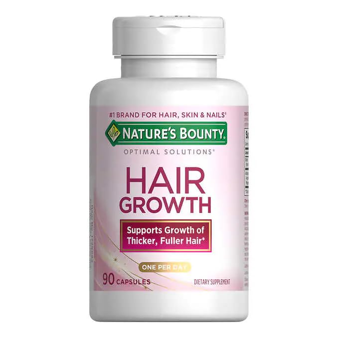 Nature's Bounty Hair Growth Supplement with Biotin, 90 Capsules