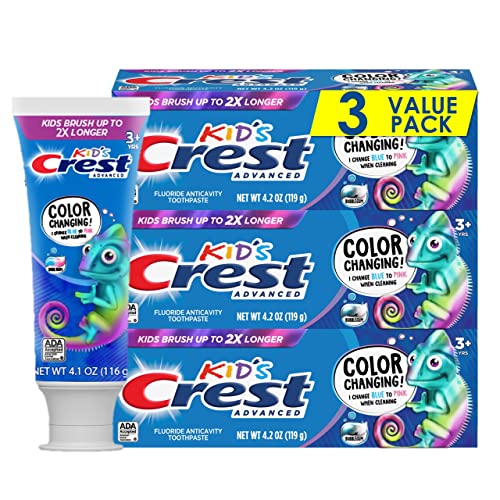 Crest Advanced Kid's Fluoride Toothpaste, Bubblegum, 4.2 oz, 3 Count