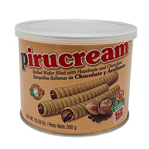 Pirucream Chocolate & Hazelnut Cream Wafer Rolls, 10.59 oz