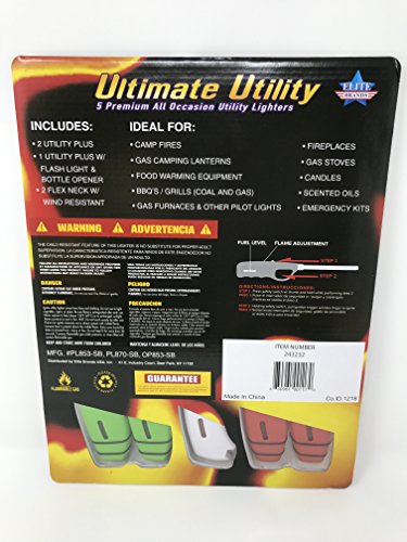 Ultimate Utility Premium All-Occasion Lighters, Pack of 5