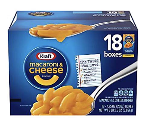Kraft Original Macaroni & Cheese Dinner, 18-Pack (7.25 oz)