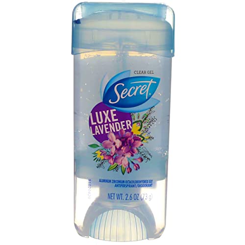 Secret Fresh Clear Gel Antiperspirant Deodorant for Women, Luxe Lavender (2.6 oz, Pack of 3)