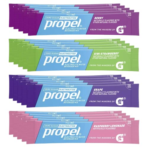 Gsuila Propel Powder Packets, 4-Flavor Electrolyte Variety Pack (20 Count)
