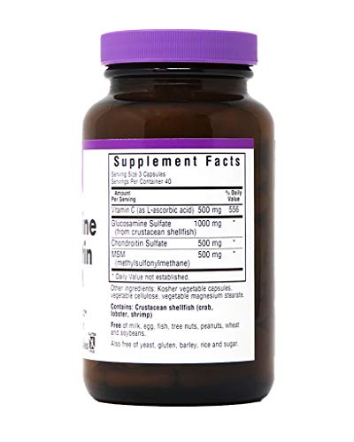 Bluebonnet Nutrition Glucosamine Chondroitin Plus MSM, Gluten-Free & Dairy-Free, 120 Count
