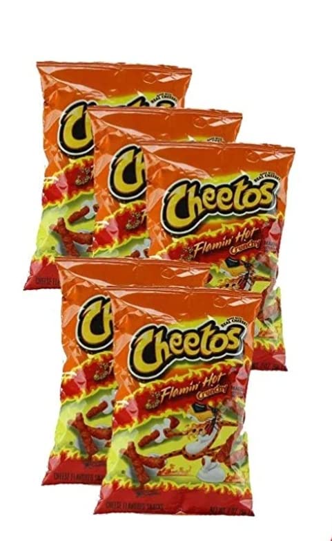 Cheetos Flamin' Hot Crunchy Snacks, 2 oz (Pack of 5)