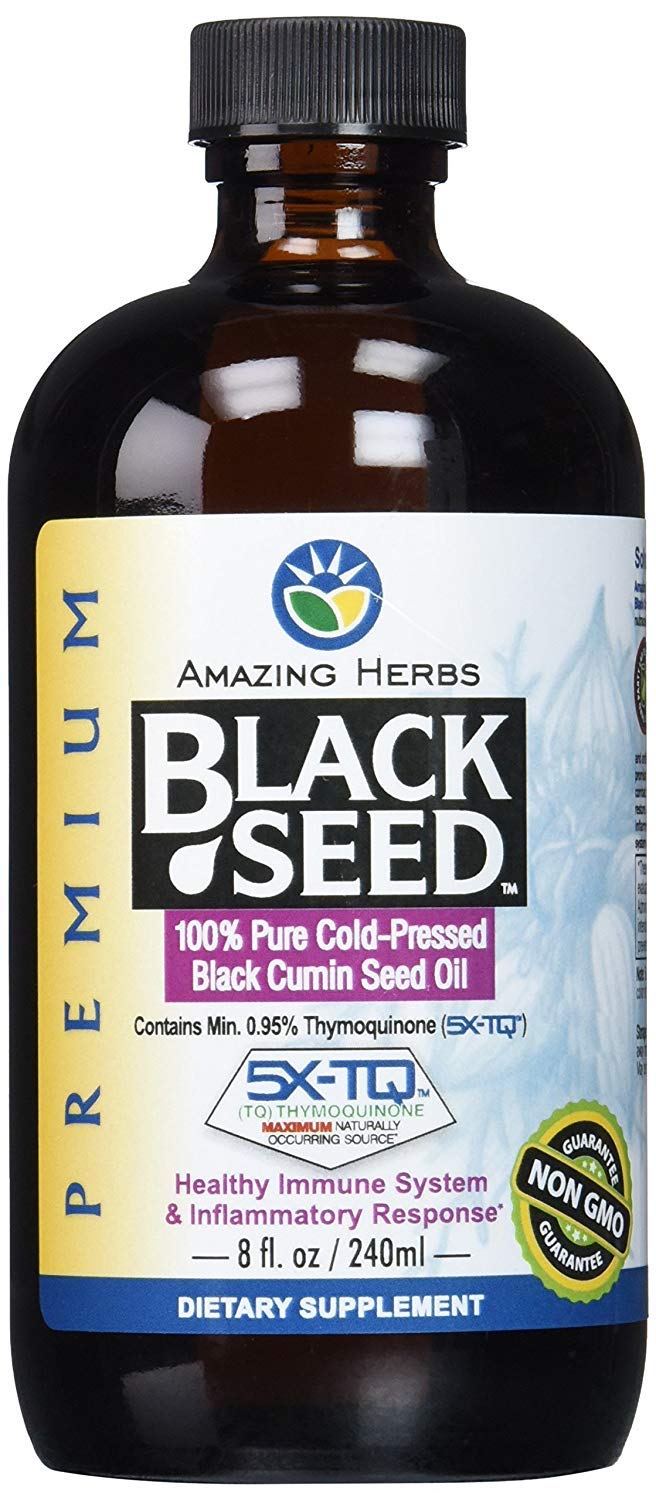 Amazing Herbs Cold-Pressed Black Seed Oil, 8 oz (Pack of 2)