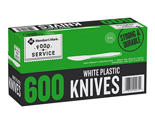 Member's Mark Heavyweight Plastic Knives, White (600 Count)