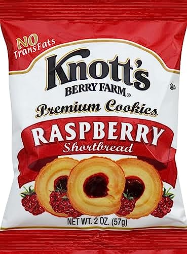 Knott's Berry Farm Raspberry Shortbread Cookies, 2 oz Packs (Pack of 8)