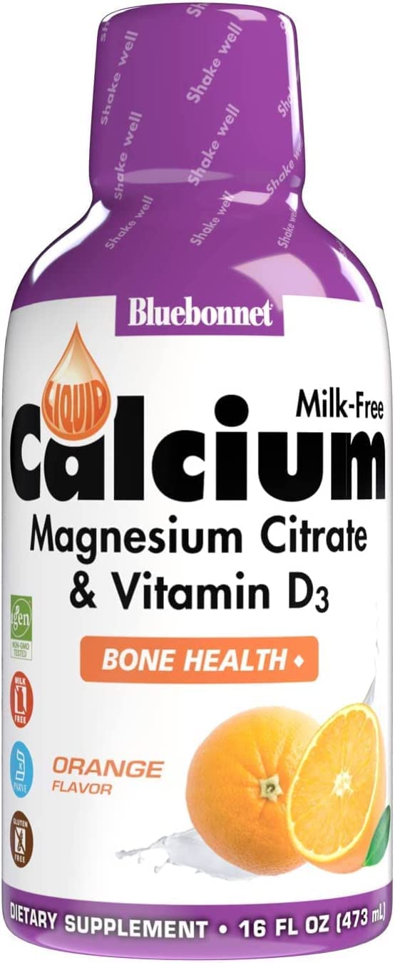 Bluebonnet Liquid Calcium Magnesium Citrate with Vitamin D3, Orange (16 oz, 2 Pack)