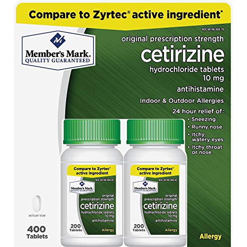 Member's Mark Cetirizine HCl 10 mg Antihistamine, 400 Tablets