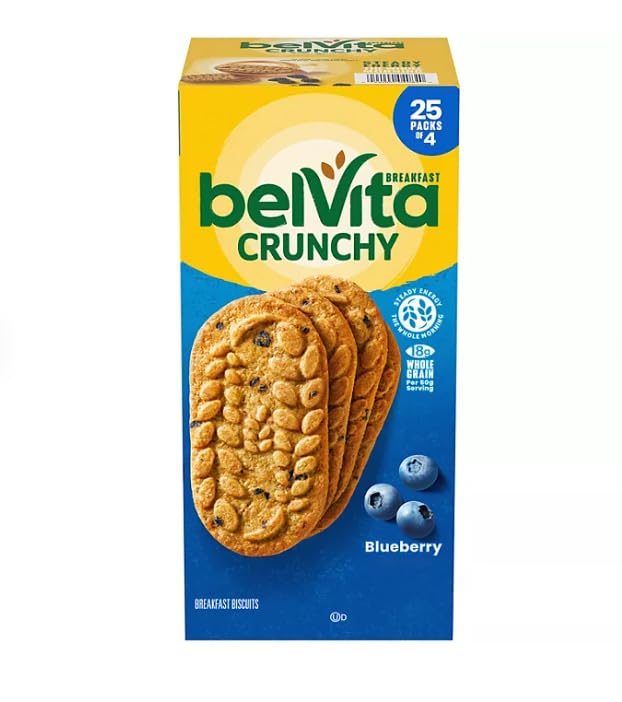 belVita Blueberry Breakfast Biscuits, 25 Count (44 oz)
