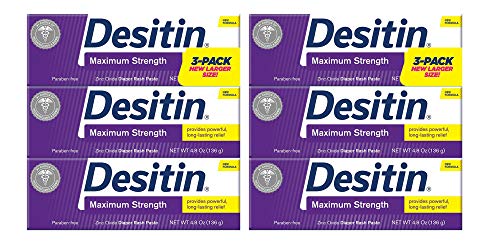 Desitin Maximum Strength Diaper Rash Paste, Original, 4.8 oz (6-Pack)