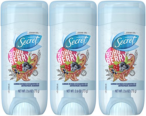 Secret Scent Expressions Clear Gel Antiperspirant Deodorant, Boho Berry, 2.6 oz (Pack of 3)