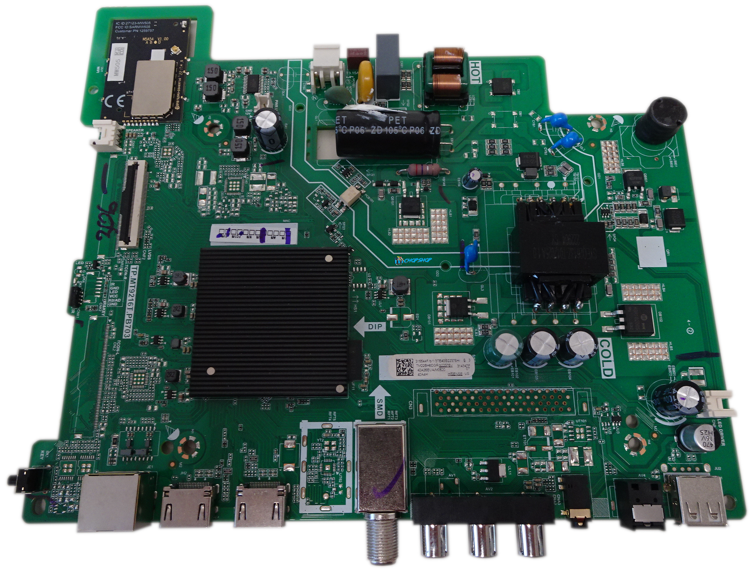 Hisense 40A4H Main Board 315544F (TP.MT9216T.PB703) 703190865991| eBay