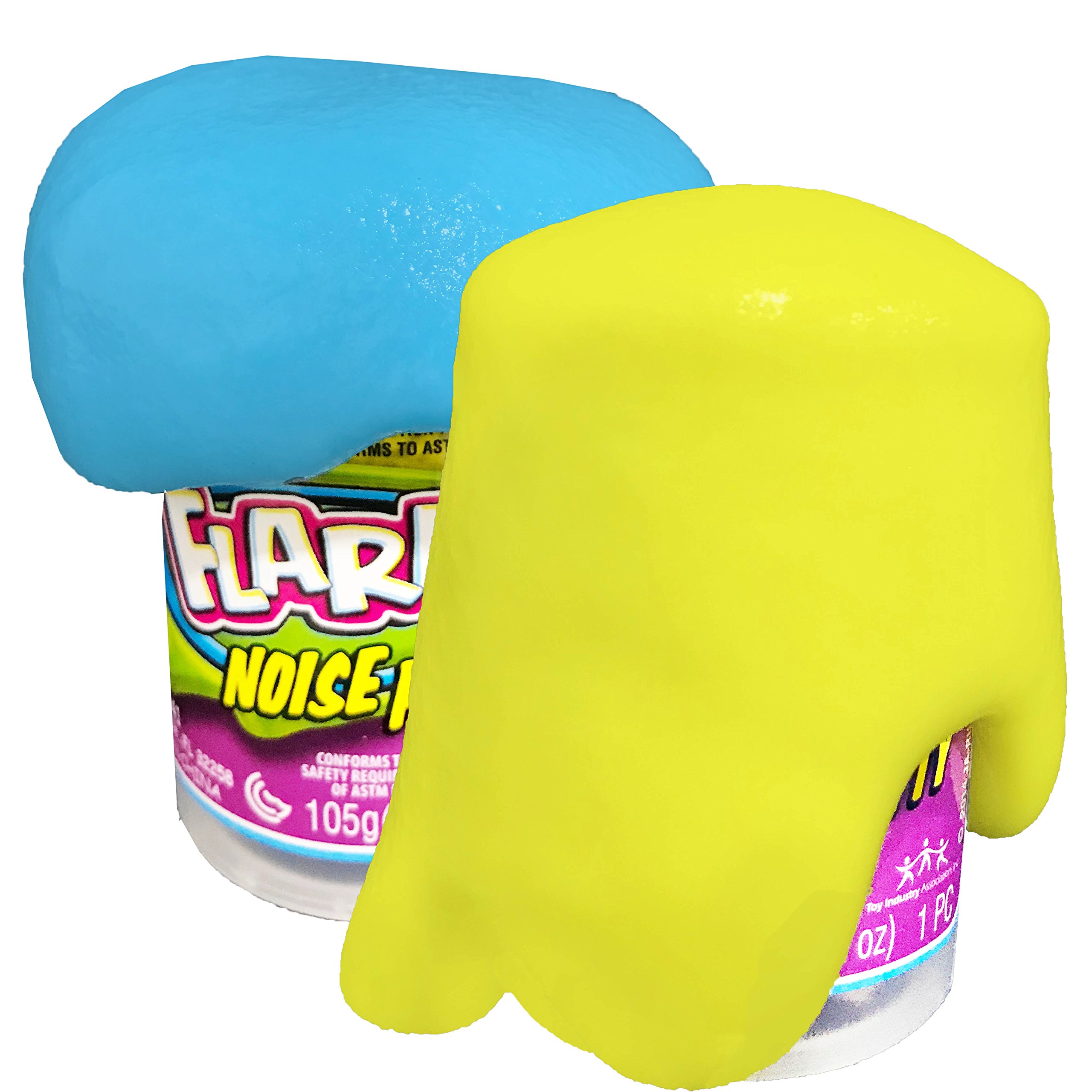 Flarp Noise Putty – Funny Fart Sound Putty, 2-Pack (Blue & Yellow)