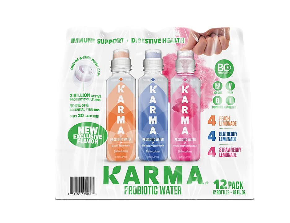 Karma Lemonade Probiotic Water Variety Pack (18 fl oz, 12 Pack)