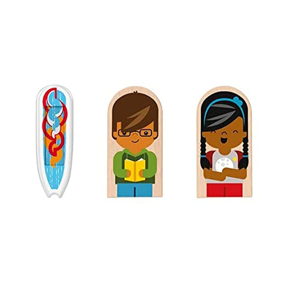 Replacement 2 Wood Figures & Surfboard for Wonder Makers Design System Beach
