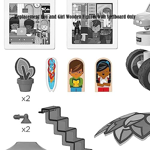 Replacement 2 Wood Figures & Surfboard for Wonder Makers Design System Beach